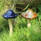 4 Pieces (Random Color) Ceramic Mushroom for Garden, Yard, Fairy Garden - Lawn Ornament Décor, Pottery Ornament 4.52" in Height (Dark Version)
